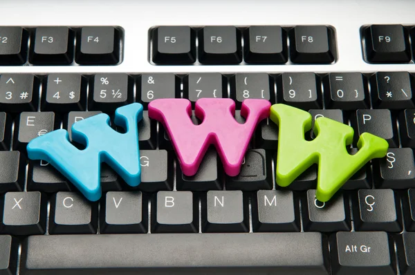 WWW буквы на клавиатуре — стоковое фото