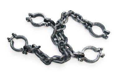 Metal shackles isolated on the white background clipart