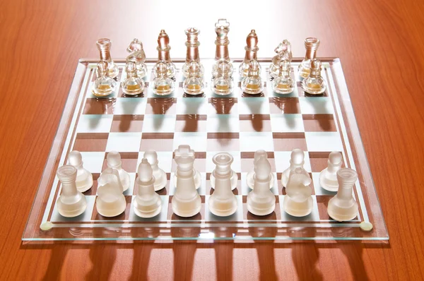 Set angka catur di papan bermain — Stok Foto