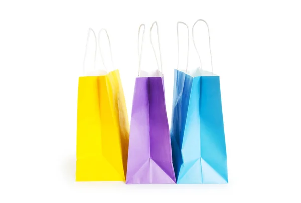 Sacos de compras isolados no fundo branco — Fotografia de Stock