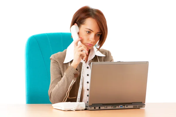 Young business woman working in the office — Stock Photo, Image
