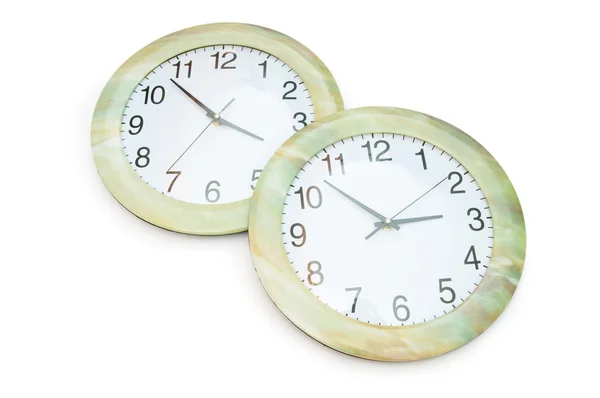 Round clocks isolated on the white background — Stock Photo, Image