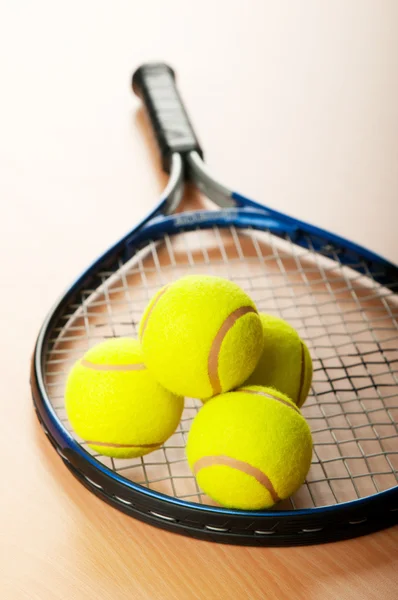 stock image Tennis concept with balls and racket