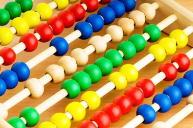 Education concept - Abacus with many colorful beads