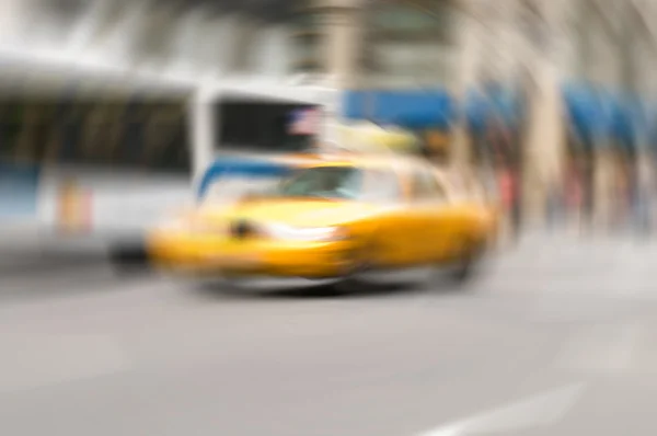 Famous New York yellow taxi cabs - intentional blur — Stock Photo, Image