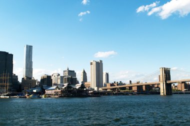 New york şehir panoraması ile yüksek gökdelenler