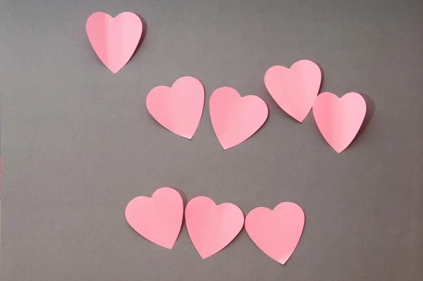 Καρδιά σχήμα κολλώδεις σημειώσεις στο παρασκήνιο — Φωτογραφία Αρχείου