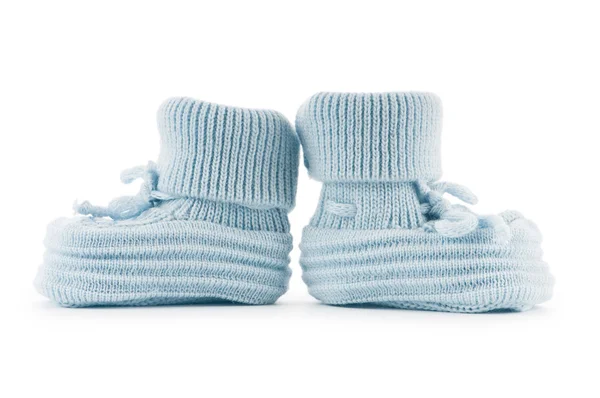 Geweven baby schoenen geïsoleerd op witte achtergrond — Stockfoto