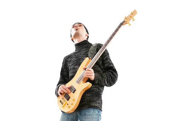 Gitarrist isoliert auf weißem Hintergrund — Stockfoto
