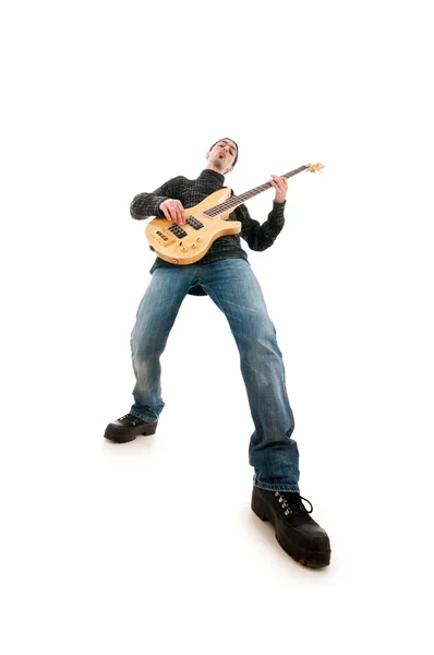 Gitarrist isoliert auf weißem Hintergrund — Stockfoto