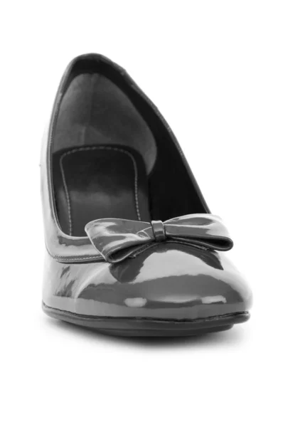 흰색 배경에 고립 된 검은 신발 — 스톡 사진