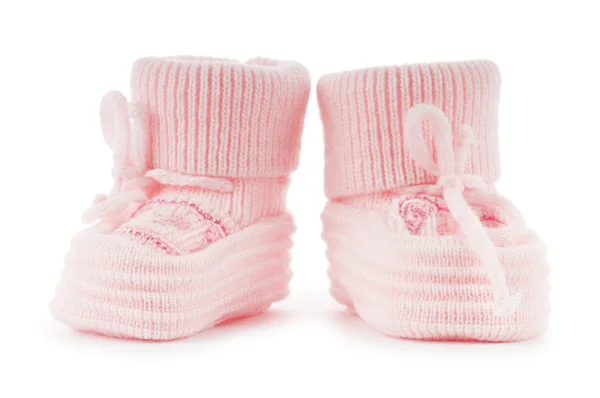 Chaussures de bébé tissées isolées sur fond blanc — Photo