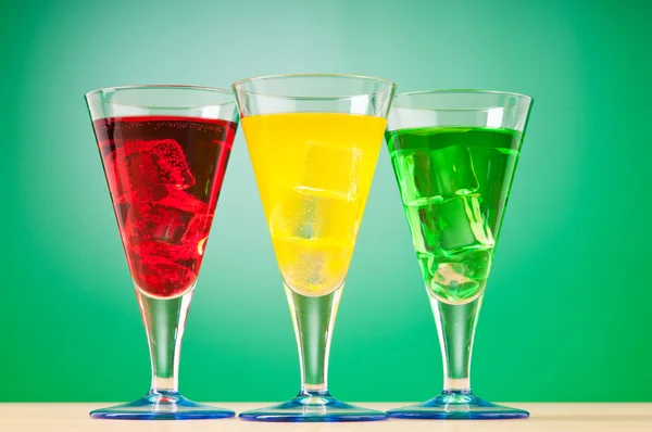 Colourful cocktail in glasses — Stock Photo, Image