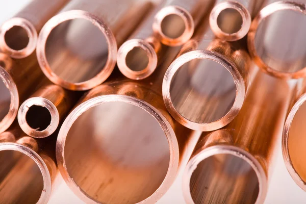 Copper pipes of different diameter