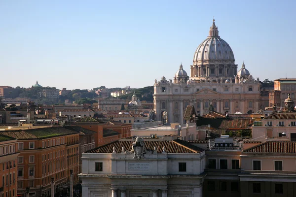 Dome Katedrális Szent Csapat Péter Fent Tetőn Házak Róma Olaszország — Stock Fotó
