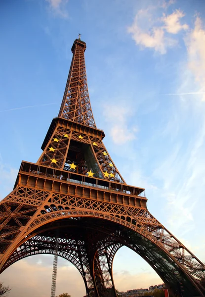 Tour Eiffel Mot Aftenhimmelen Paris – stockfoto
