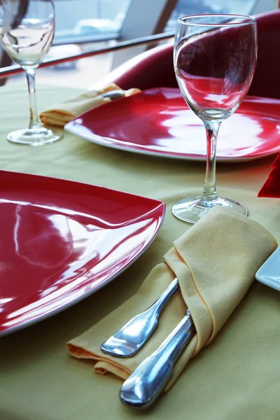 stock image Glass for wine on a table at restaurant