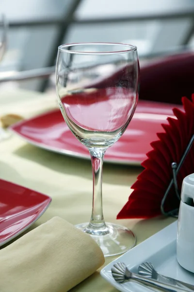 Glass Wine Table Restaurant — Stock Photo, Image