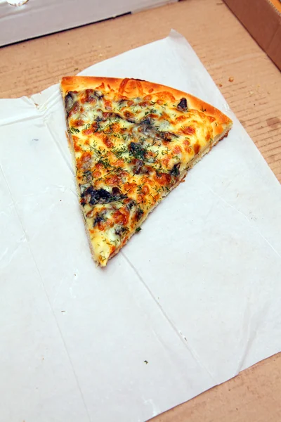 Última Rebanada Pizza Una Caja —  Fotos de Stock