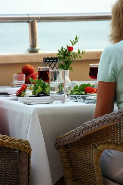 stock image Woman has supper