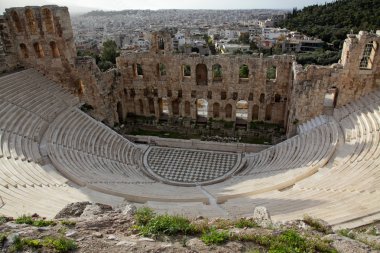 Odeon of Herodes Atticus is a stone theatre structure located on the south slope of the Acropolis of Athens clipart