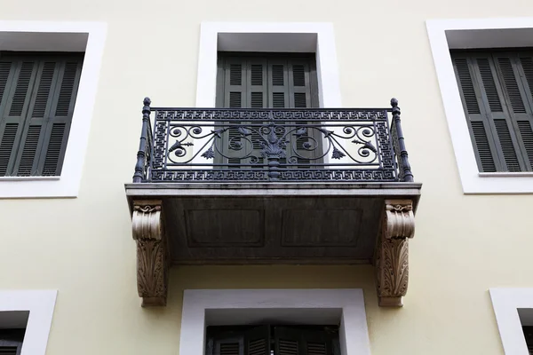 Balkon Met Een Metalen Leuning Athene Griekenland — Stockfoto