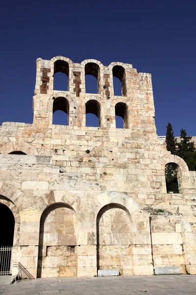 Odeon Herodes Atticus Ateenan Akropoliksen Etelärinteellä Sijaitseva Kiviteatterirakenne — kuvapankkivalokuva