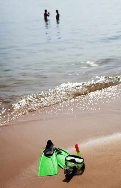 stock image Flippers and a mask on seacoast