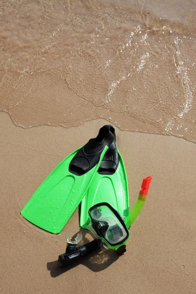 stock image Flippers and a mask on seacoast