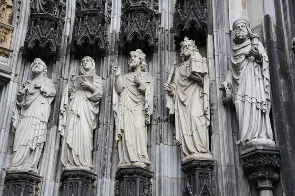 Sculptures Cathédrale Cologne Est Une Église Catholique Romaine Cologne Allemagne — Photo