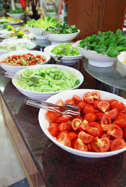 Buffet Verduras Restaurante Mostrador — Foto de Stock