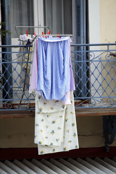 Prádlo Suší Balkoně — Stock fotografie