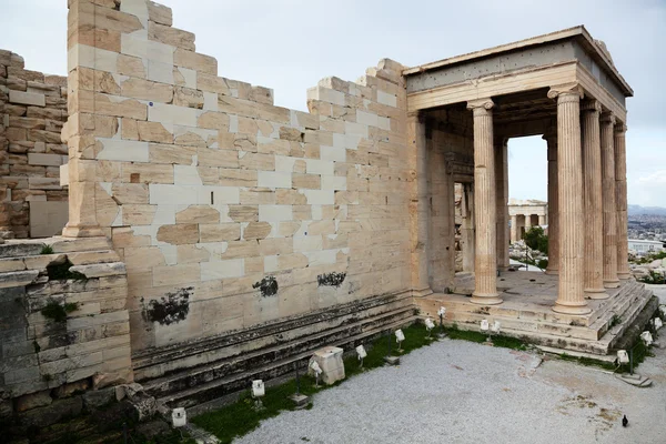 Erechtheum Antiikin Kreikan Temppeli Ateenan Akropoliin Pohjoispuolella Kreikassa — kuvapankkivalokuva