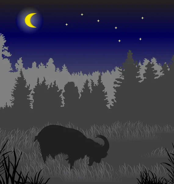 Chèvre sur une prairie — Image vectorielle