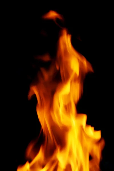 Fire isolated on black — Stock Photo, Image