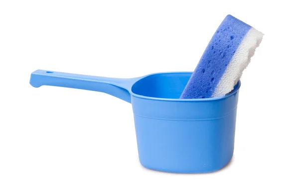 Plastic scoop with bath whisp Stock Picture