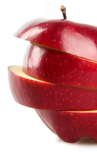 Czerwone Jabłko Izolowane Białym — Zdjęcie stockowe