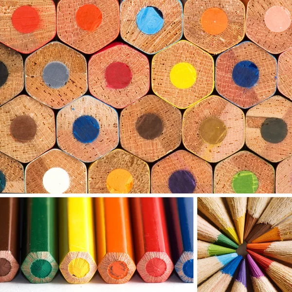 Color Pencils Collage — Stock Photo, Image