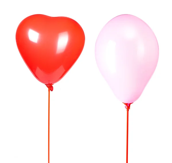 Two Balloons Isolated White — Stock Photo, Image