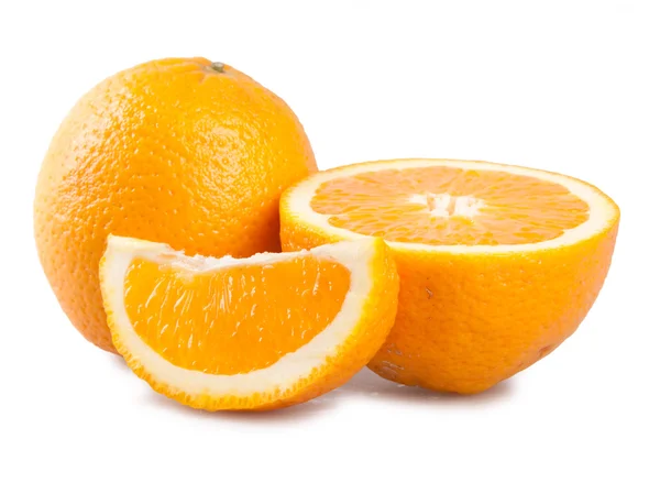 Färsk Apelsin Isolerad Vitt — Stockfoto