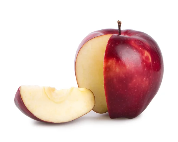 Roter Apfel Isoliert Auf Weißem — Stockfoto