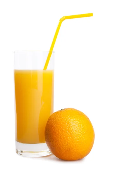 Oranžová Šťáva Izolovaná Bílém — Stock fotografie