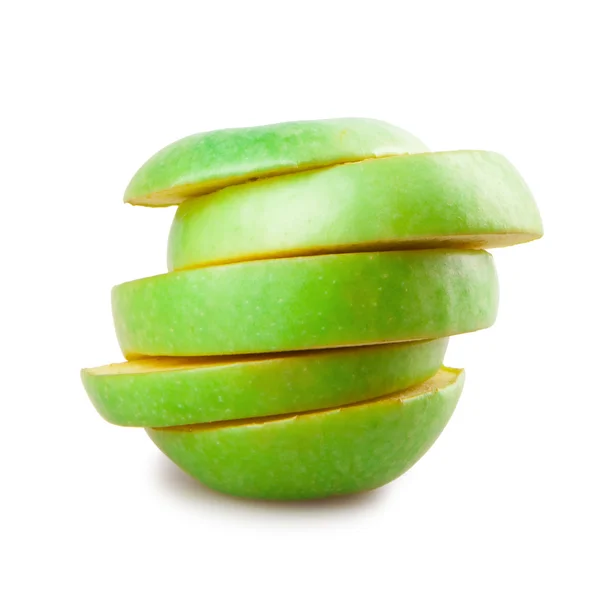 Zelené Jablko Izolované Bílém — Stock fotografie