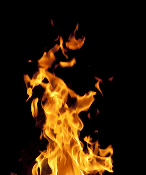 Feuer Isoliert Auf Schwarz — Stockfoto
