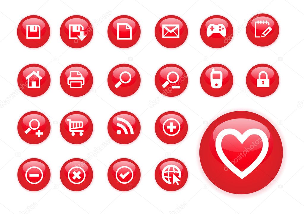 Circle red icons