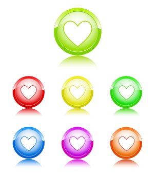 Heart color icons clipart