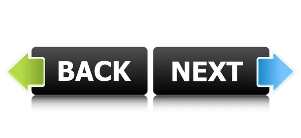 Back and Next buttons — Stock Vector