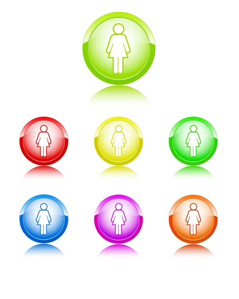 Vrouw kleur pictogram — Stockvector