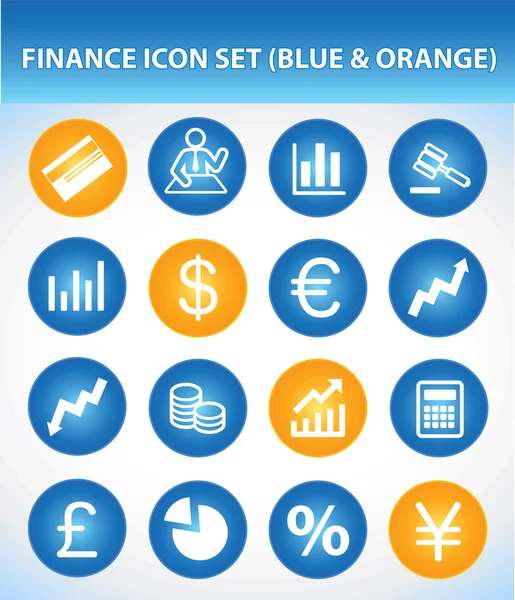 stock vector Finance Icon Set (Blue & Orange)