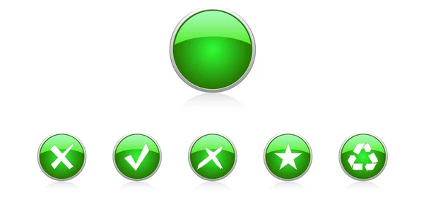 Set green buttons — Stock Vector